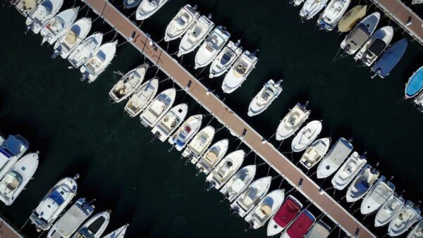 Multiple boats at an marina
